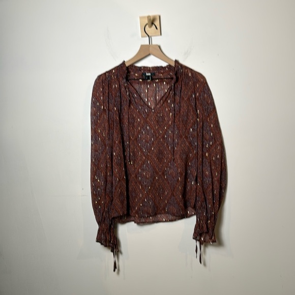 Paige Fia Long Sleeve Top in Iced Slate Multi size S - Picture 1 of 7